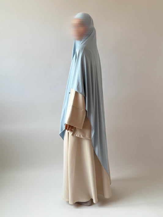 KHIMAR JERSEY BAMBOO LONG [BLEU CLAIR]