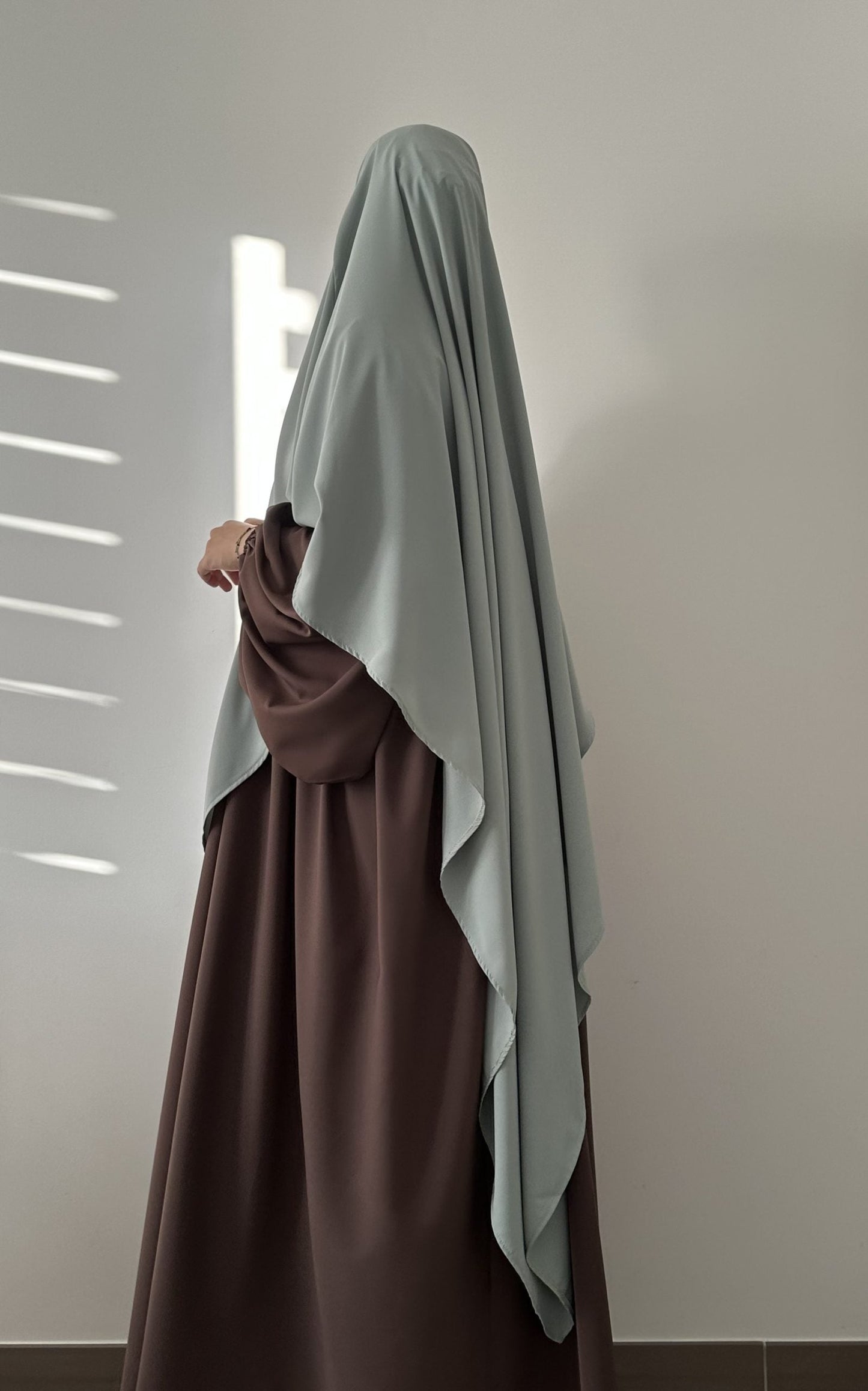 KHIMAR SOIE DE MEDINE LONG [VERT EAU]