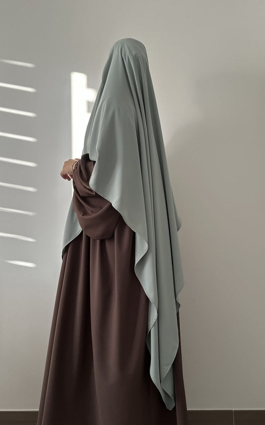 KHIMAR SOIE DE MEDINE LONG [VERT EAU]